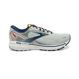 Brooks Ghost 14 Mens Road Running Shoes Grey/Navy/White | USA-QCA785046